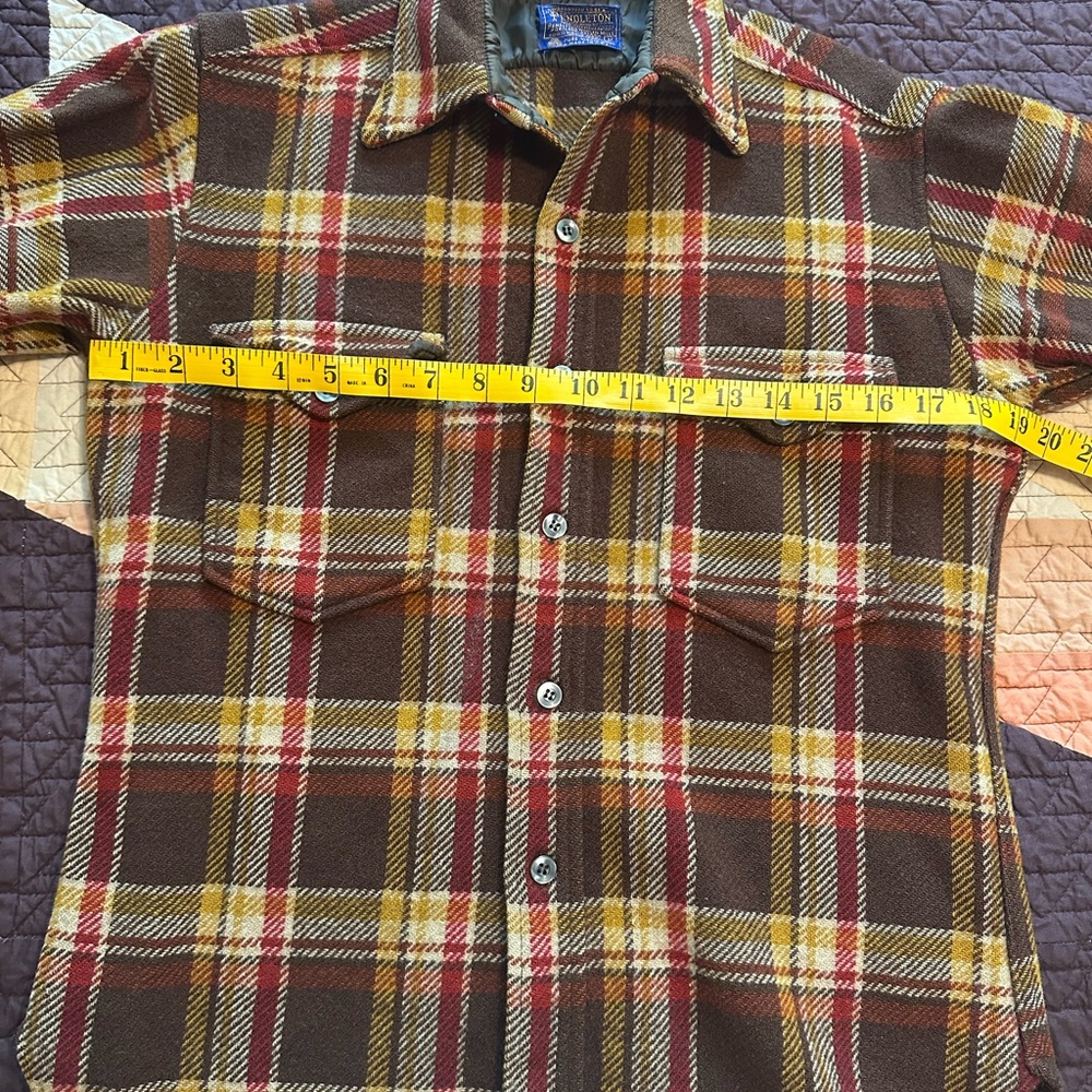 Pendleton Wool Plaid Jacket - Brown, Red, Yellow - image 5